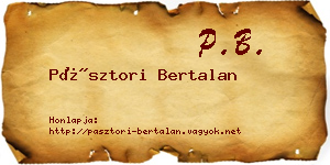 Pásztori Bertalan névjegykártya