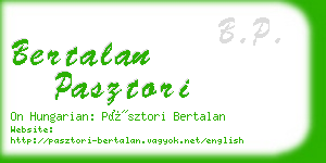 bertalan pasztori business card